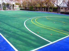 Aplitecme cancha azul y verde